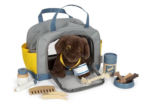 Small Foot Hund mit Tasche und Pflege-Set, 15-teiliges Haustier-Spielzeug für Kinder ab 2 Jahren, Rollenspiel Set für Tierpflege, 12600 Small Foot Hund mit Tasche und Pflege-Set, 15-teiliges Haustier-Spielzeug für Kinder ab 2 Jahren, Rollenspiel Set für Tierpflege, 12600 von Small Foot
