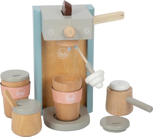 small foot Kaffeemaschinen-Set "tasty" aus Holz, Rollenspielzeug für Kinder, Spielküchenzubehör, ab 3 Jahren, 12247 von Small Foot