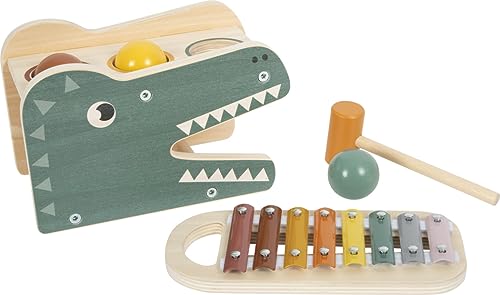 small foot Klopfspiel mit Xylophon „Safari“, Holzspielzeug zum Klopfen und Musizieren, für Kinder ab 12 Monaten, 12461 von Small Foot