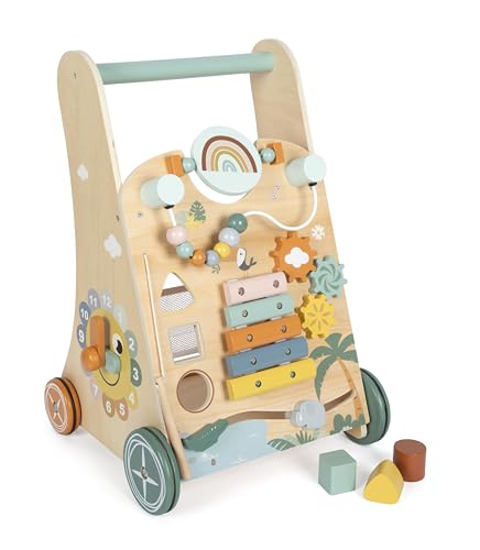 small foot Lauflernwagen „Safari“ aus Holz, 3 Seiten, Räder mit Gummiringen, Lauflernhilfe für Kinder ab 1 Jahr, 12640 small foot Lauflernwagen „Safari“ aus Holz, 3 Seiten, Räder mit Gummiringen, Lauflernhilfe für Kinder ab 1 Jahr, 12640 von Small Foot