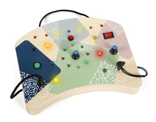 small foot Motorikbrett mit 21 LEDs und 8 Schaltern aus Holz, elektronisches Lernspielzeug, Montessori Busy Board Motorikspielzeug für Kinder ab 1 Jahr, 12623 small foot Motorikbrett mit 21 LEDs und 8 Schaltern aus Holz, elektronisches Lernspielzeug, Montessori Busy Board Motorikspielzeug für Kinder ab 1 Jahr, 12623 von Small Foot
