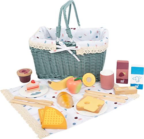 small foot Picknickkorb "tasty", Zubehör für Kinderküche und Kaufladen, Rollenspielzeug für Kinder, ab 3 Jahren, 12325 von Small Foot