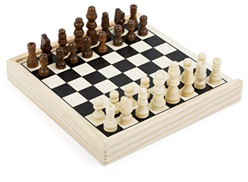 small foot Schach to go aus Holz, 100% FSC Zertifiziert, Holzbox zum Mitnehmen, Art.-Nr. 11209 von Small Foot