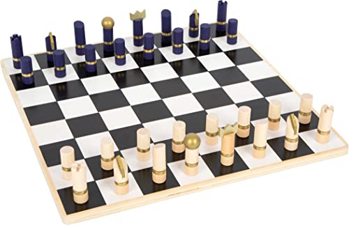 small foot Schach und Backgammon Gold Edition aus Holz, Zwei Brettspiele im modernen Look, ab 6 Jahren, 12222 von Small Foot