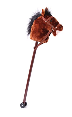 small foot Steckenpferd "Donner" mit Sound und weichem Textilkopf, Holzstecken mit zwei Rollen, ab 3 Jahren 4105 von Small Foot