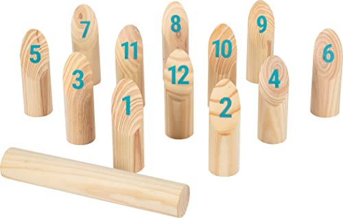 small foot Wikingerspiel Kubb mit Zahlen "Active" aus Holz, Outdoorspiel für den Garten für die ganze Familie, 12402 von Small Foot