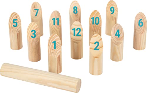 small foot Wikingerspiel Kubb mit Zahlen "Active" aus Holz, Outdoorspiel für den Garten für die ganze Familie, 12402 von Small Foot