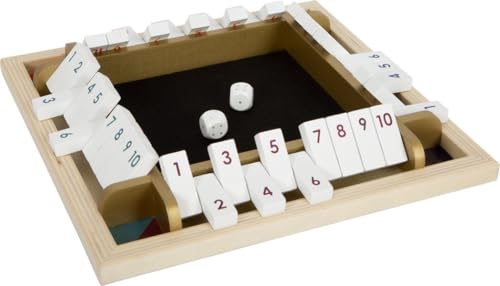 Small Foot Würfelspiel Shut The Box Gold Edition, Gesellschaftsspiel für die ganze Familie, ab 6 Jahren, Art. 12364, Mehrfarbig von Small Foot