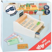 Small foot 11099 - Spielkasse aus Holz, inkl. Scanner, Kartenlesegerät, Spielgeld und Kreditkarten, Kaufladen von Small foot