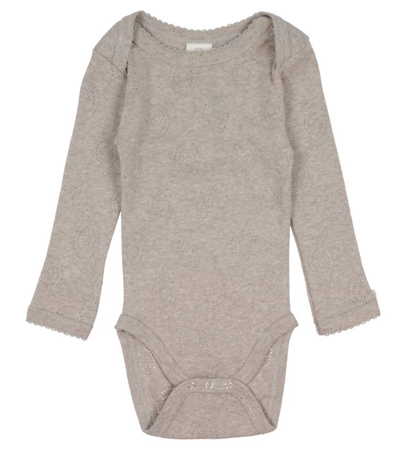 Kleinteilekörper l/ä - Nature Melange m. Lochmuster - Smallstuff - 3 Jahre (98) - Body L/Ä von Smallstuff