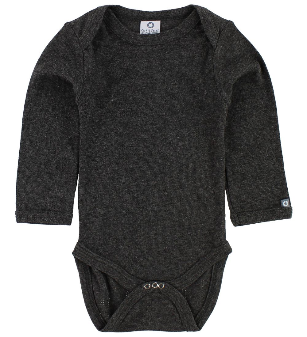 Smallstuff Body l/ä - Anthrazitgrau-Meliert m. Elefanten - Smallstuff - 1½ Jahre (86) - Body L/Ä von Smallstuff