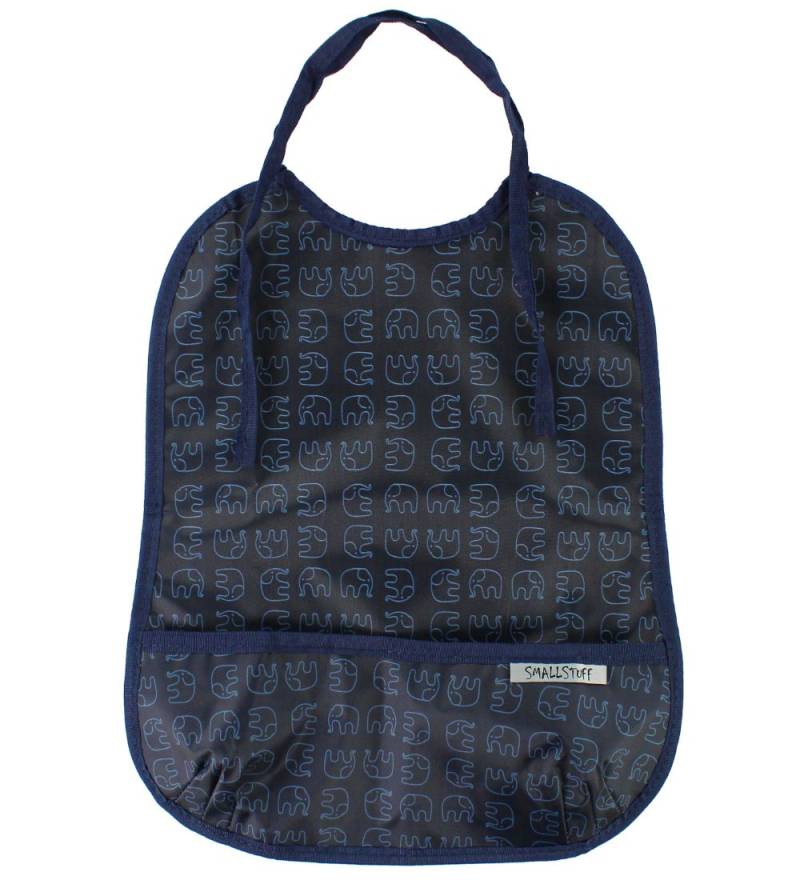 Smallstuff Lätzchen m. Tasche - Groß - Navy m. Elefanten - Smallstuff - One Size - Lätzchen Smallstuff Lätzchen m. Tasche - Groß - Navy m. Elefanten - Smallstuff - One Size - Lätzchen von Smallstuff