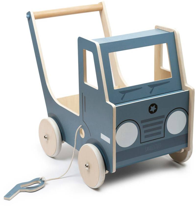 Smallstuff Lauflernwagen Truck aus Holz, Blau, Babyspielzeug von Smallstuff