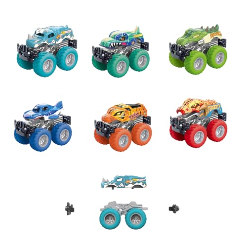 6er-Pack Monster Truck Spielzeug für Kinder - Tiere Abnehmbare Trucks Reibungsbetriebene Schieb- und Losfahr-Spielzeugautos Geburtstags Kinderfahrzeug-Spielzeug 3 Jahren 6er-Pack Monster Truck Spielzeug für Kinder - Tiere Abnehmbare Trucks Reibungsbetriebene Schieb- und Losfahr-Spielzeugautos Geburtstags Kinderfahrzeug-Spielzeug 3 Jahren von Smart BeBe