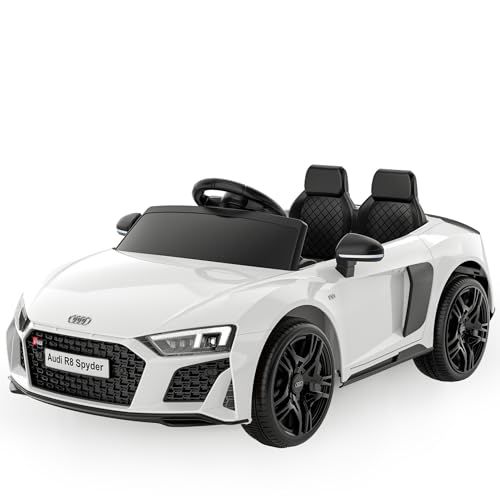 Smart BeBe Kinder Elektroauto Audi R8 mit 12V Batterie Bluetooth Fernsteuerung LED Lichter MP3 Player 3-6 Jahre (Weiß) von Smart BeBe