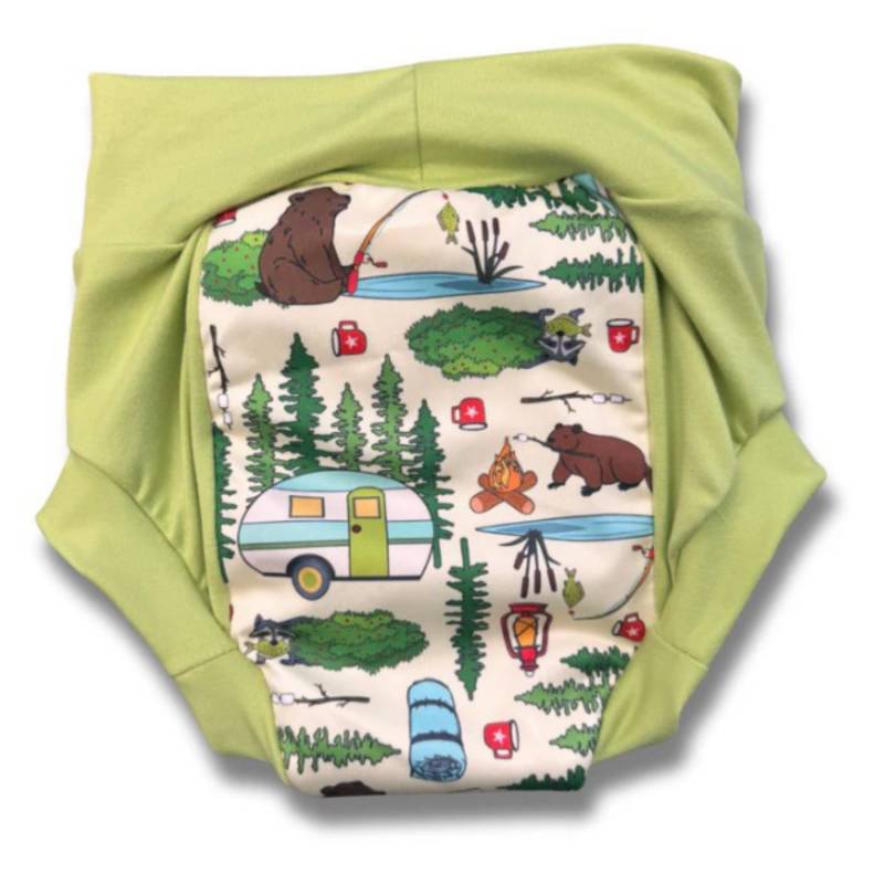 Smart Bottoms Nighttime Trainer - Campfire Tails (grüner Rand) S (18 - 24 Monate) von Smart Bottoms