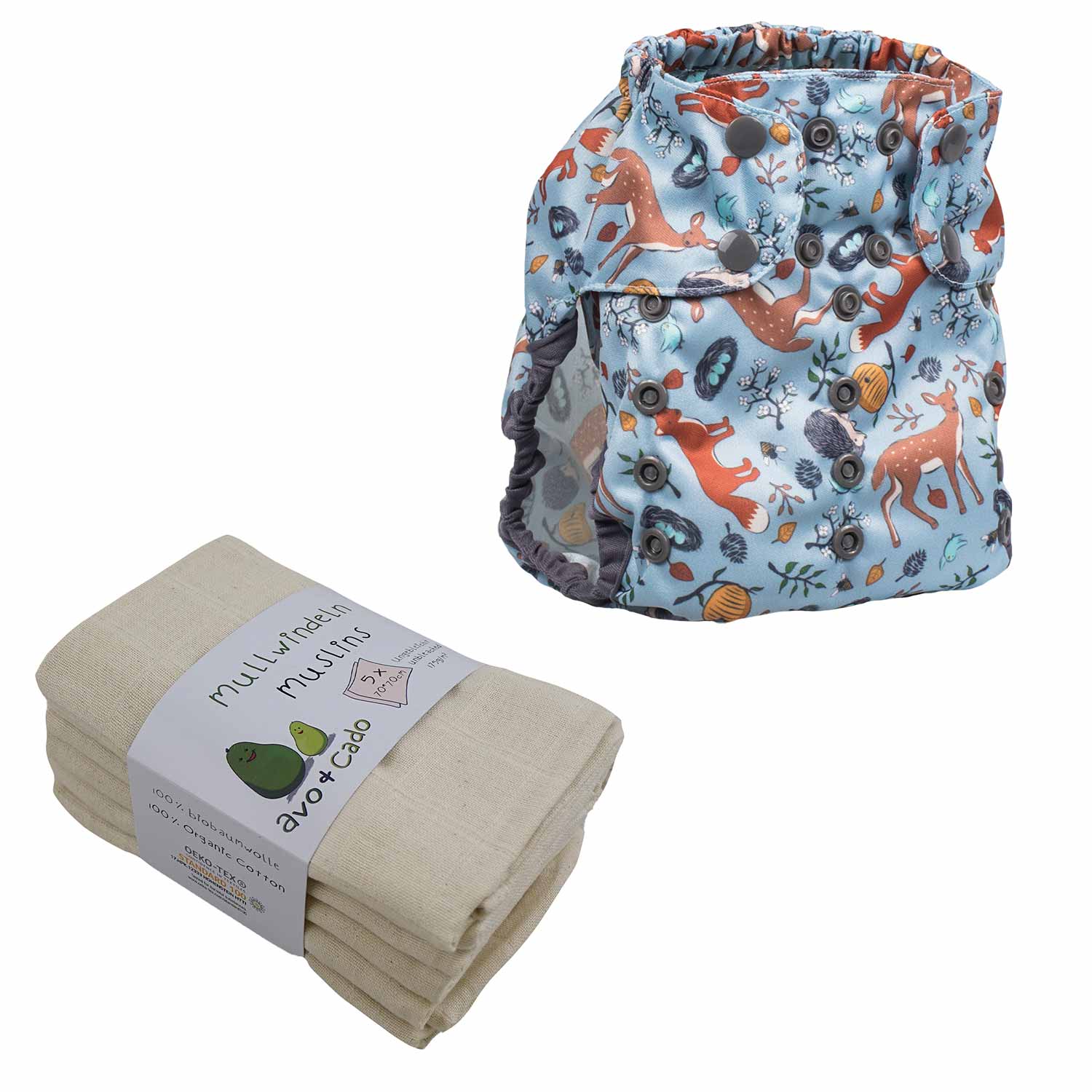 Smart Bottoms Too Smart 2.0 Überhose + 5 avo+cado Mullwindeln - Smart Bottoms Too Smart 2.0 Überhose + 5 avo+cado Mullwindeln - von Smart Bottoms