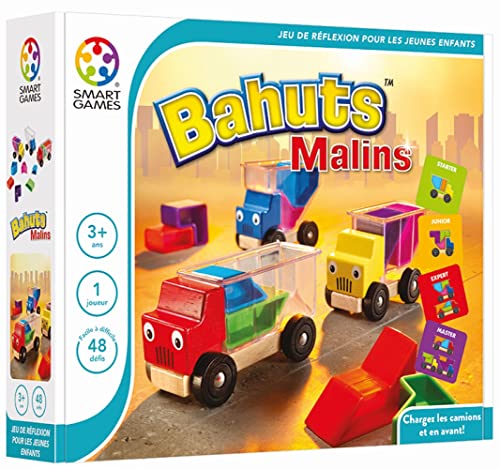 SmartGames - Kluge Bahuts - Denkspiel - Laden Sie die Lastwagen und vorwärts - 48 Herausforderungen in verschiedenen Ebenen - 1 Spieler - für Kinder ab 3 Jahren von SmartGames