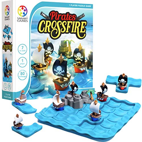 Smart Games - Pirates Crossfire, Puzzle Game with 80 Challenges, 7+ Years,24 x 24 x 6 cm von smart games