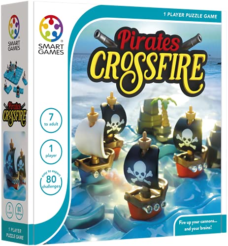 Smart Games - Pirates Crossfire, Puzzle Game with 80 Challenges, 7+ Years,24 x 24 x 6 cm von smart games