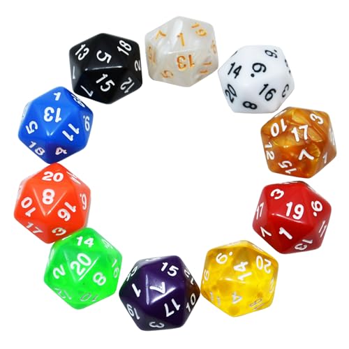 SmartDealsPro 10 Packung mit Zufällig Farbe D20 Polyhedral Würfel DND RPG MTG Tisch Spiele von SmartDealsPro