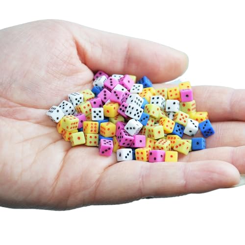 SmartDealsPro 100 Assorted 5MM D6 Mini Dice Game Dot Square Dice Set by Smartdealspro von SmartDealsPro