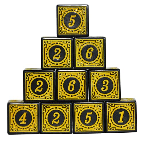 SmartDealsPro D6 Sechsseitige Würfelform, 16 mm, für DND, MTG, PRG, Wow, Tischspiele, Mathematiklehr, Gelber Buchstabe, 10 Stück SmartDealsPro D6 Sechsseitige Würfelform, 16 mm, für DND, MTG, PRG, Wow, Tischspiele, Mathematiklehr, Gelber Buchstabe, 10 Stück von SmartDealsPro