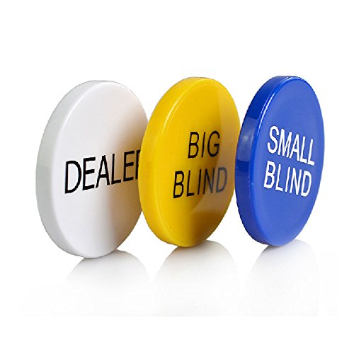 SmartDealsPro Pokersteine, 3er-Set, Aufschrift "Small Blind", "Big Blind", "Dealer" von SmartDealsPro