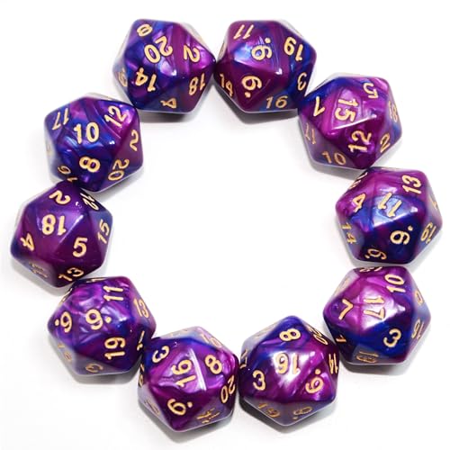SmartDealsPro Polyedrische D20-Würfel für DND-RPG-MTG-Tischspiele, 20-seitig, 10 Stück (Farbe 12) von SmartDealsPro