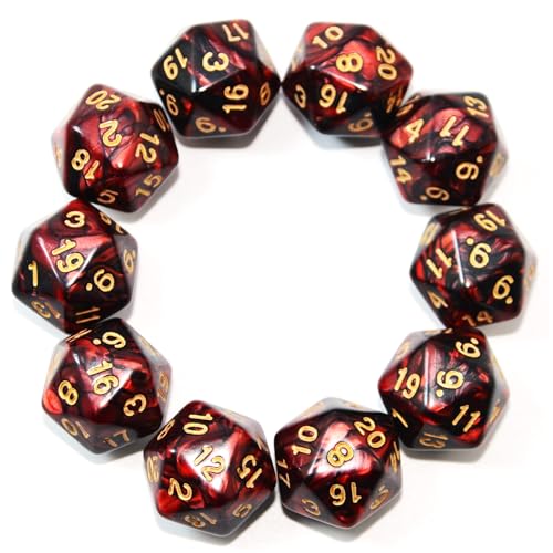 SmartDealsPro Polyedrische D20-Würfel für DND-RPG-MTG-Tischspiele, 20-seitig, 10 Stück (Farbe 13) von SmartDealsPro