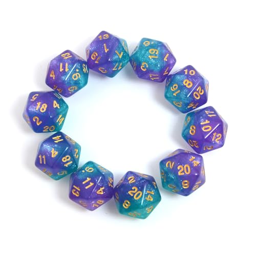 SmartDealsPro Polyedrische Würfel für DND, RPG, MTG, 20-seitig, D20, 10 Stück (Farbe 6) von SmartDealsPro