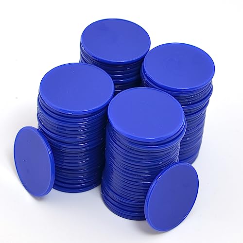 Smartdealspro Undurchsichtiger Lernzähler aus Kunststoff, Mini-Poker-Chips, Spielsteine mit Aufbewahrungsbox (dunkelblau, 32 mm (100 Stück)) von SmartDealsPro
