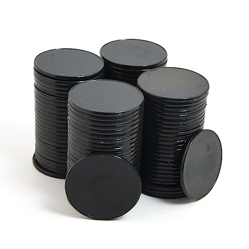 Smartdealspro Undurchsichtiger Lernzähler aus Kunststoff, Mini-Poker-Chips, Spielsteine mit Aufbewahrungsbox (schwarz, 32 mm (100 Stück)) von SmartDealsPro