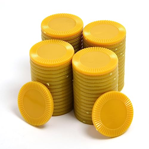 Smartdealspro Undurchsichtiger Lernzähler aus Kunststoff, Mini-Poker-Chips, Spielsteine mit Aufbewahrungsbox (Gold, 32 mm (64 Stück, Sonnenblume) von SmartDealsPro