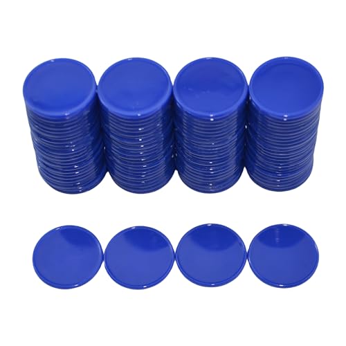 Smartdealspro Undurchsichtiger Lernzähler aus Kunststoff, Mini-Poker-Chips, Spielsteine mit Aufbewahrungsbox (Blau, 25 mm) von SmartDealsPro