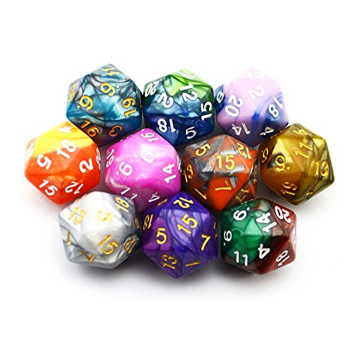 Smartdealspro Polyedrische Würfel für DND, RPG, MTG, 20-seitig, D20, 10 Stück von SmartDealsPro