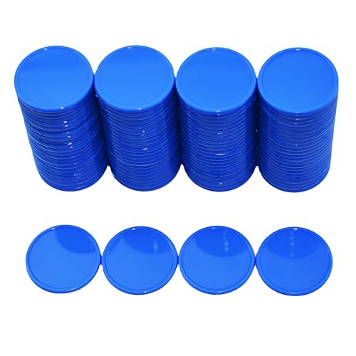 Smartdealspro Undurchsichtiger Lernzähler aus Kunststoff, Mini-Poker-Chips, Spielsteine mit Aufbewahrungsbox (Purssian Blue, 25 mm) von SmartDealsPro