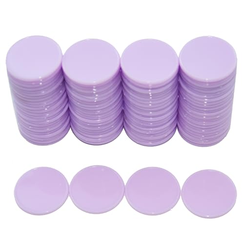 Smartdealspro Undurchsichtiger Lernzähler aus Kunststoff, Mini-Poker-Chips, Spielsteine mit Aufbewahrungsbox (Hellviolett, 25 mm) von SmartDealsPro