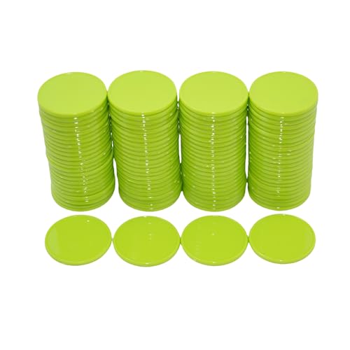 Smartdealspro Undurchsichtiger Lernzähler aus Kunststoff, Mini-Poker-Chips, Spielsteine mit Aufbewahrungsbox (Hellgrün, 25 mm) von SmartDealsPro