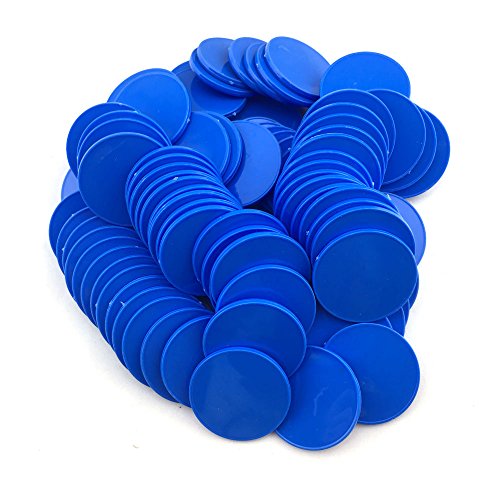 Smartdealspro Undurchsichtiger Lernzähler aus Kunststoff, Mini-Poker-Chips, Spielsteine mit Aufbewahrungsbox (Blau, 40 mm) von SmartDealsPro