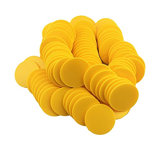 Smartdealspro Undurchsichtiger Lernzähler aus Kunststoff, Mini-Poker-Chips, Spielsteine mit Aufbewahrungsbox (Gelb, 40 mm) von SmartDealsPro