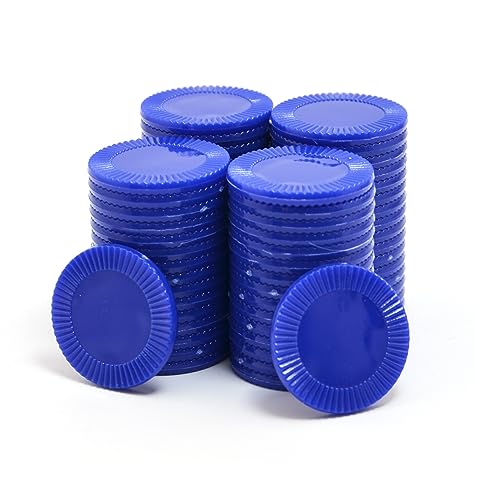 Smartdealspro Undurchsichtiger Lernzähler aus Kunststoff, Mini-Poker-Chips, Spielsteine mit Aufbewahrungsbox (Dunkelblau, 32 mm (64 Stück, Sonnenblume) von SmartDealsPro