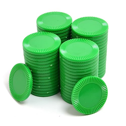 Smartdealspro Undurchsichtiger Lernzähler aus Kunststoff, Mini-Poker-Chips, Spielsteine mit Aufbewahrungsbox (Dunkelgrün, 32 mm (64 Stück, Sonnenblume) von SmartDealsPro