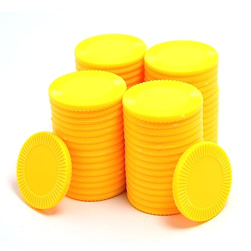 Smartdealspro Undurchsichtiger Lernzähler aus Kunststoff, Mini-Poker-Chips, Spielsteine mit Aufbewahrungsbox (Gelb, 32 mm (64 Stück, Sonnenblume) von SmartDealsPro