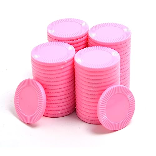 Smartdealspro Undurchsichtiger Lernzähler aus Kunststoff, Mini-Poker-Chips, Spielsteine mit Aufbewahrungsbox (Rosa, 32 mm (64 Stück, Sonnenblume) von SmartDealsPro