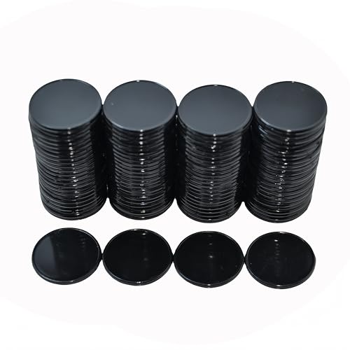 Smartdealspro Undurchsichtiger Lernzähler aus Kunststoff, Mini-Poker-Chips, Spielsteine mit Aufbewahrungsbox (schwarz, 25 mm) von SmartDealsPro