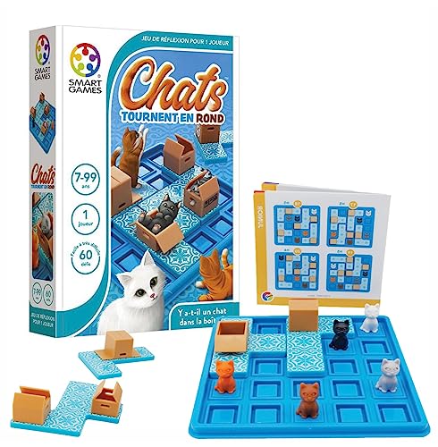 Smart Games - Chats Tournent En Rond - Remue-Méninges Éducatif - Jeu de stratégie Multi-Niveaux et renforcement des compétences - Jeu de logique et de Réflexion - 7 ans + - 1 joueur - SG 450 FR. Smart Games - Chats Tournent En Rond - Remue-Méninges Éducatif - Jeu de stratégie Multi-Niveaux et renforcement des compétences - Jeu de logique et de Réflexion - 7 ans + - 1 joueur - SG 450 FR. von SmartGames