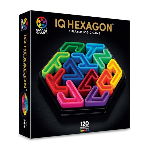 SmartGames - IQ Deluxe Hexagon, Puzzlespiel mit 120 Herausforderungen, ab 14 Jahren von SmartGames