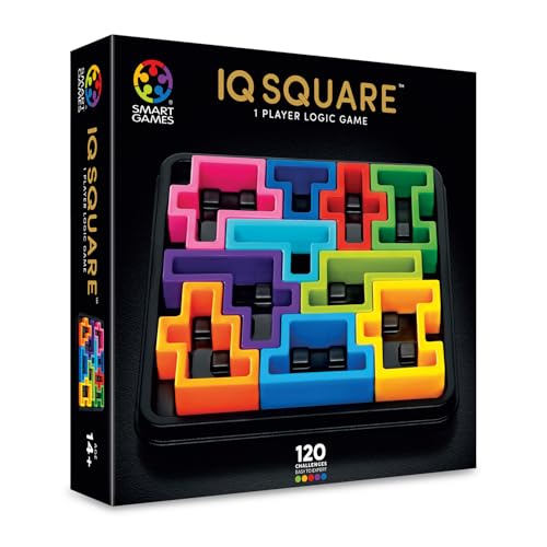 SmartGames - IQ Deluxe Square, Puzzlespiel mit 120 Herausforderungen, ab 14 Jahren von SmartGames