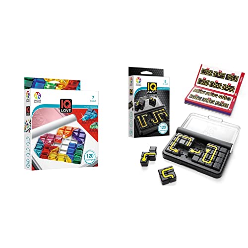 SmartGames - IQ Love & IQ Circuit, Puzzle-Spiele mit je 120 Herausforderungen, 2 Spielmodi, 7+ & 8+ Jahre von SmartGames